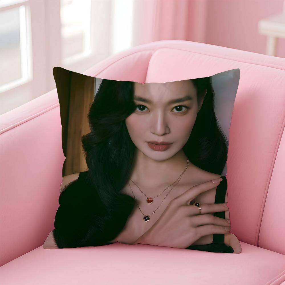 Chinese Star Fashion Elegant SShu Qi Cushion Cover Pillow Case Soft Friendly Fabric Concealed Zipper