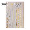 Adult Child Fake Tattoos Golden Silver-color Metallic Tattoo Sticker for Women Girls, Temporary Stickers Face Body Arm Decoration, Waterproof