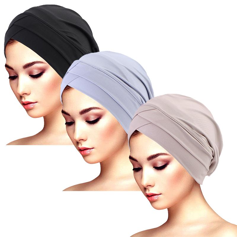 New Women cross muslim hijab inner hat Islamic UnderScarf Arab Wrap Chemo Bandana Muslim Scarf Hijab Bonnet Cap Indian Hat