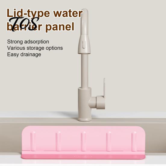 Kitchen Sink Accessories 2-In-1 Folding Splash Guard, with Drain Organizer, Suction Cups, Sponge Holder Drainage Non-slip Water Protector, Countertop