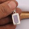 Rose Quartz Gemstone Rectangle Pendant, 925 Sterling Silver, Reiki Pendant, unisex Gift, Silver Jewelry