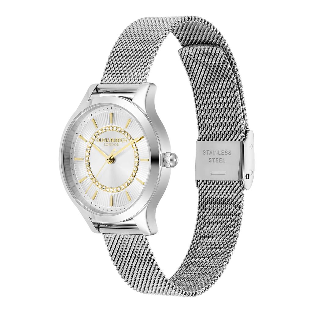 Authorized Dealer [OLIVIA BURTON] Olivia Burton Women's Watch [Classics] Wanderlust White & Silver Mesh 30mm 24000212