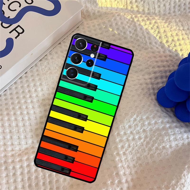 Piano Keys Musical Phone Case For Samsung Galaxy S25 S24 Ultra S9 S10 S20 S22 S21 Plus S23 FE Portector Cover