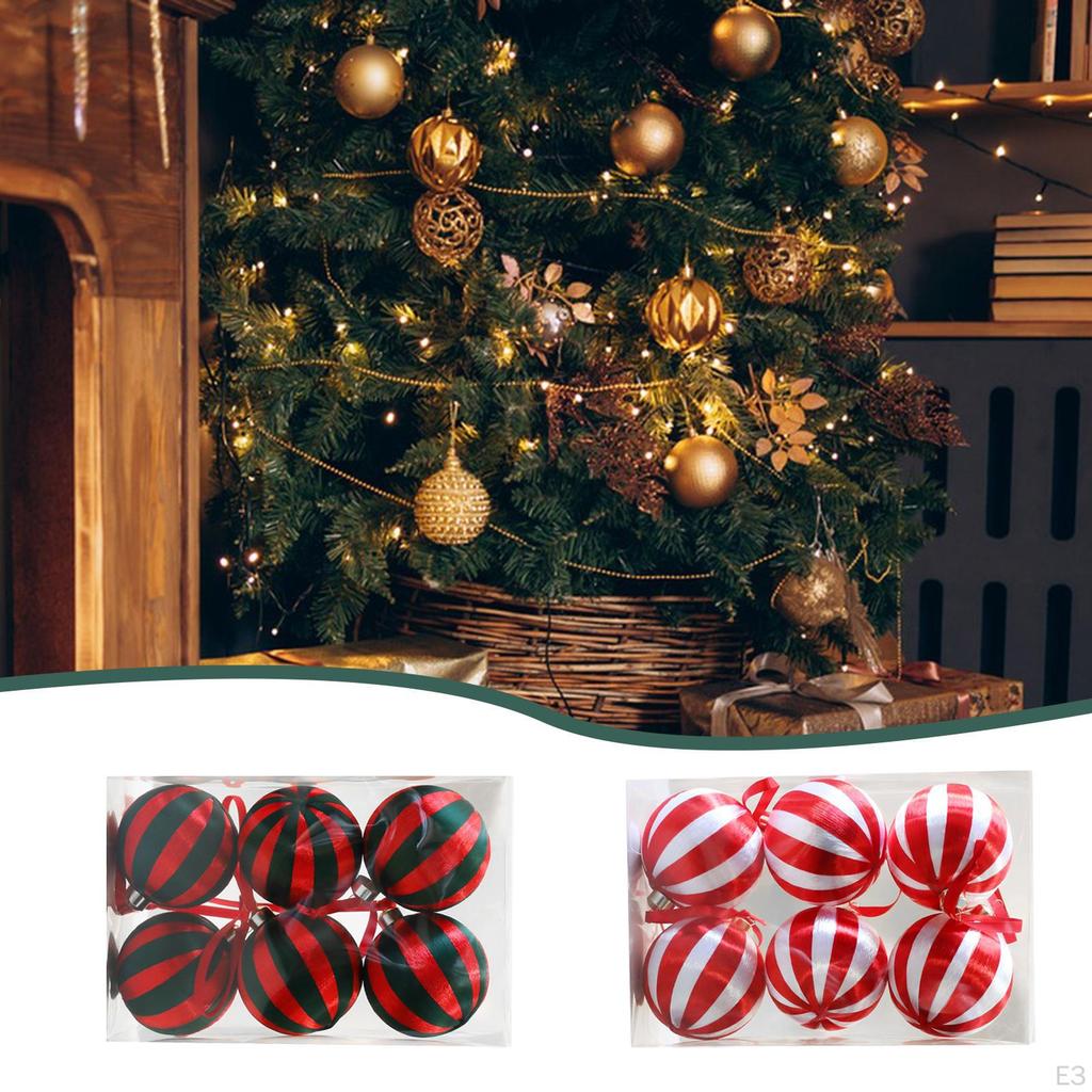 6 Pieces Christmas Ball Ornaments Charm Pendants Tree Hanging Decorations