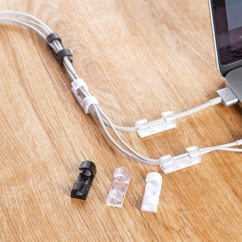 20Pcs Self Stick Wire Organizer Line Cable Buckle Auto Fastener Clips Clamp Table Wall Fixer Fastener Holder Car Organizer