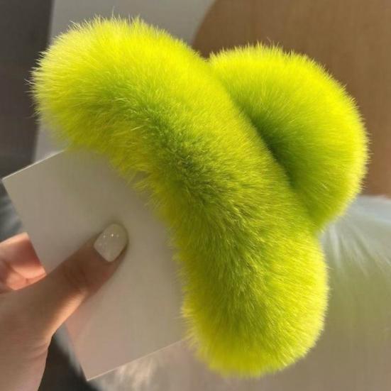 Hair Claw Soft Plush Cover Women Hair Clip Strong Spring Back Head Hair Clamp Party Holiday Hair Accessory