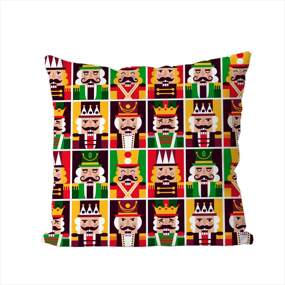 Nutcracker Soldier Pillow Case For Car Sofa Decorative Home Doublesided Print Plush Square Throw Pillow Cushion Cover