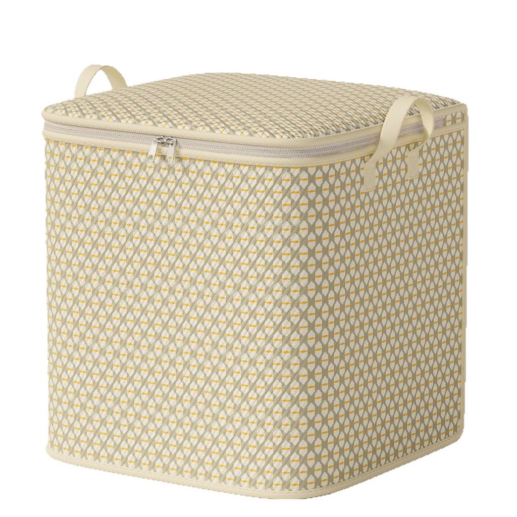 Foldable Non Woven Fabric Storage Bag Large Capacity Clothes Organizer with Zipper Closure and Handles for Home Closet and Bedroom Storage