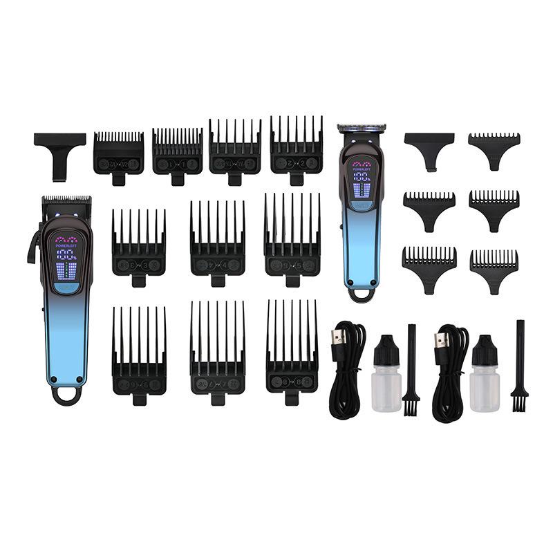 Akıllı Çift Elektrikli Saç Kesme Makinesi Seti - Anne ve Çocuk İçin - Büyük ve Küçük, Type-C Şarjlı ve Dijital Ekranlı