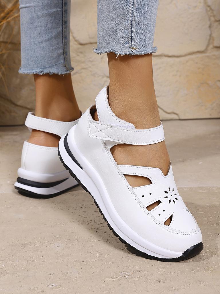 Round Toe Shoes Clogs Platform Female Footwear Low Heels Large Size Women Casual Sneaker Creepers Dress Breathable Big Size Summ