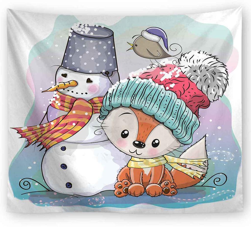Cross-border Hanging Cloth Foreign Trade Amazon Christmas Printed Tapestry