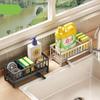Kitchen Sink Shelf Self-draining Sponge Holder Stainless Steel Sink Drain Rack Soap Sponge Holder Kitchen Storage