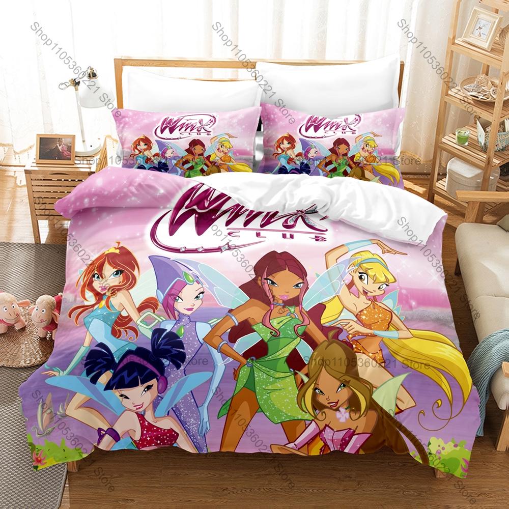 Printed W-Winx Bedding Set 3 Pcs Soft Breathable Duvet Cover And Pillowcases Fashion Home Bed Linens Decoration
