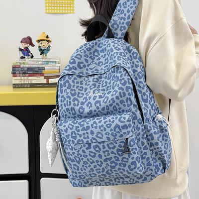 Schoolbag Leopard Print Backpack Female Student Schoolbag Large Capacity Leisure Travel Backpack 1011 New Lightweight Fashion Backpack