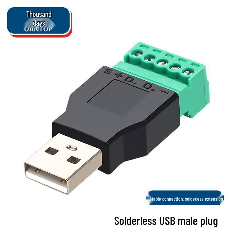 Qantop USB Male to 5-Pin Green Terminal Adapter 1 Piece