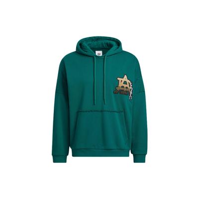 Originals Trefoil Logo Print Drawstring Hoodie With Long Sleeves Men Tops Green HS7286