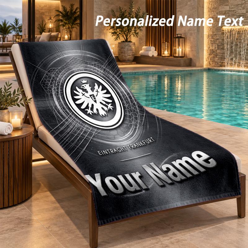 Benutzerdefinierter Text Eintracht Frankfurt Druck Strandtuch Großes Handtuch Für Zuhause Badezimmer Strand 70cmx140cm(27x55inch)