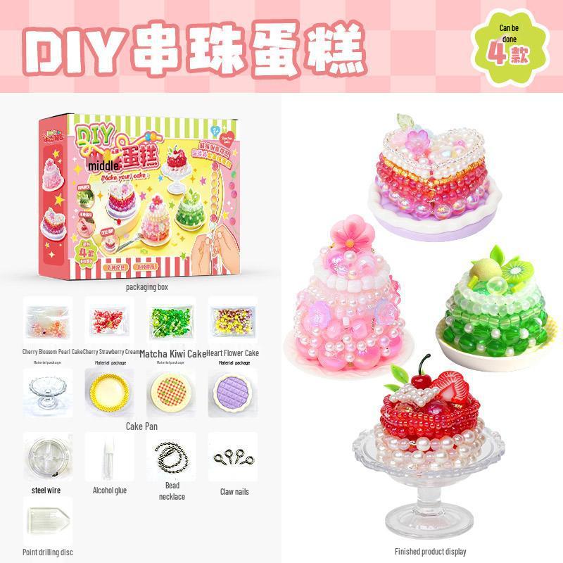Mr. Toy Beaded Cake Flower Bouquet Pendant Craft Kit for Girls Birthdays