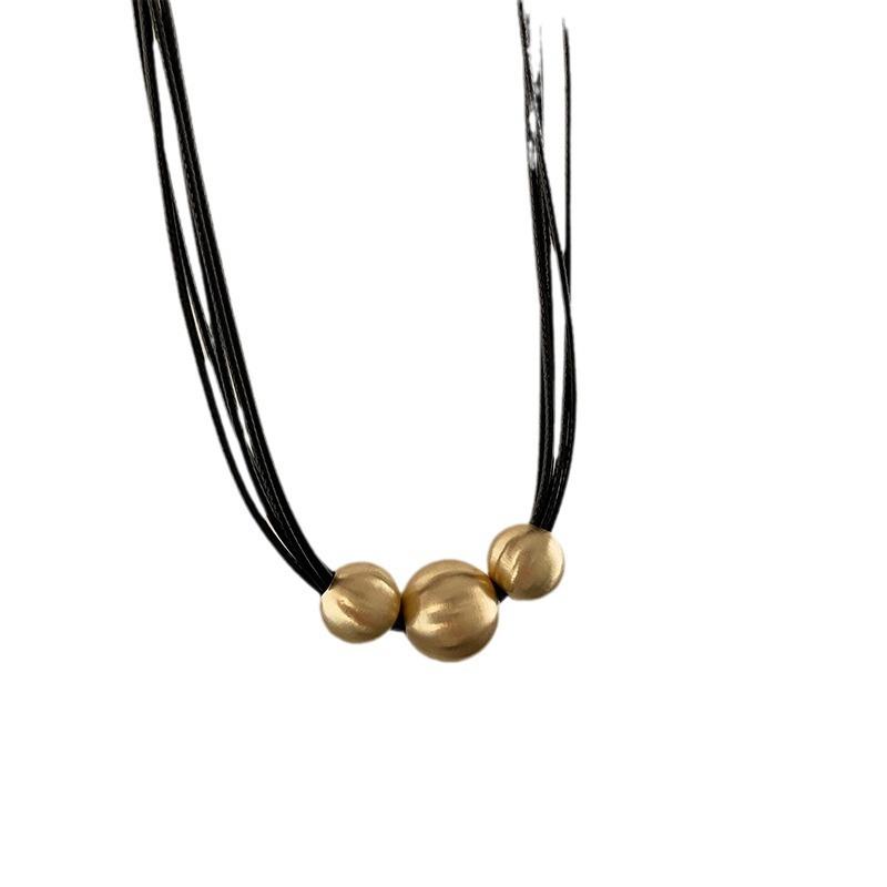 Brushed Metal Ball Pendant, Multi-Layer Necklace, Women'S Niche, Unique Personality, Fashion Temperament, Neck Chain, Collarbone Chain.