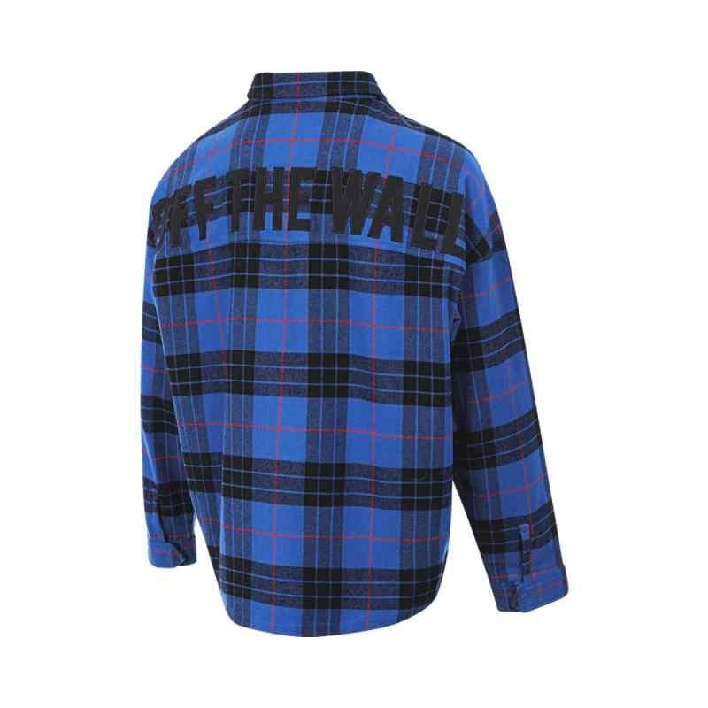 Vans Tartan Shacket Woven Sports Collar Long Sleeve Shirt Men Shirts Blue VN000J0GDME
