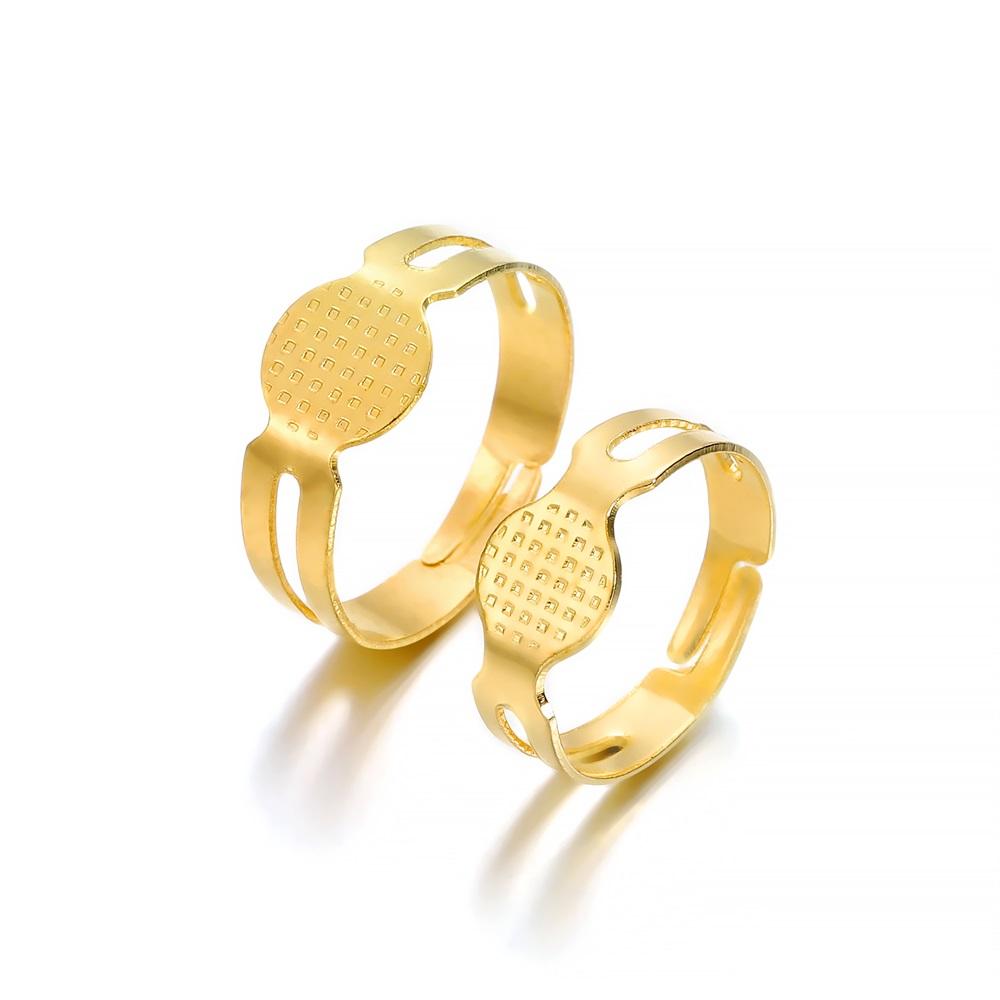 40Pcs/Lot 7/8mm Adjustable Gold Plated Ring Settings Base Blank for DIY Rings Jewelry Findings Making Accessories Supplies
