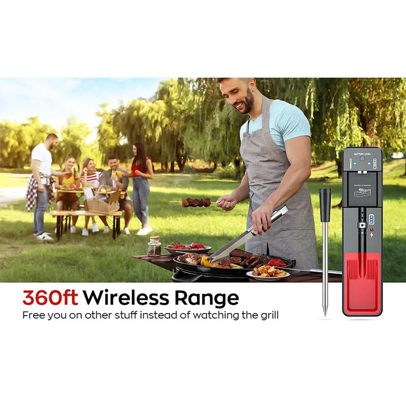 Wireless Meat Thermometer Digital Probe Thermometer Bluetooth 360FT Support APP Remote Monitoring for Oven, Smoker, Sous Vide