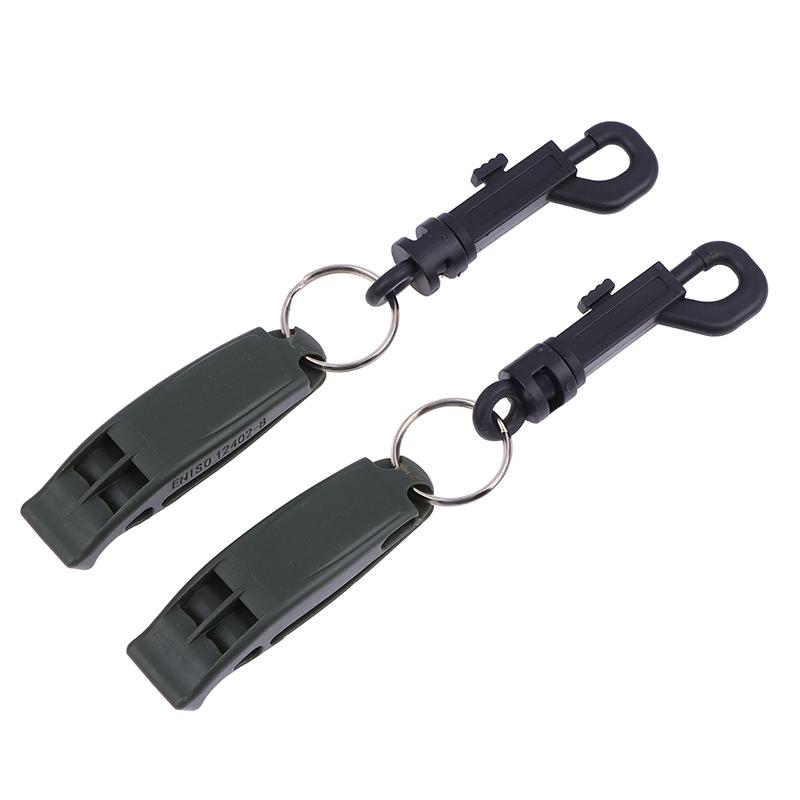 Set of 2 Hook-Attached Safety Whistles for Emergency Situations; Ideal for Outdoor Adventures
