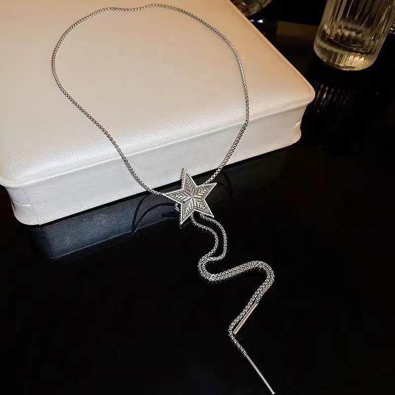 Sweet and cool wind star pull chain necklace female niche personality design sense premium versatile waist chain neck chain tide