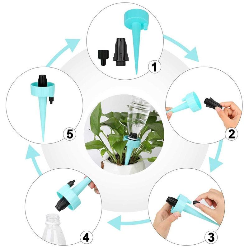 6/12pcs Self Watering Spikes for Plants Self Watering Planter Insert with Adjustable Drip Valve,Auto Plant Watering Devices
