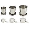 Taza Plegable de Acero Inoxidable Taza de Viaje Plegable con Llavero Taza Portátil para Beber al Aire Libre para Acampar Senderismo Pesca Uso