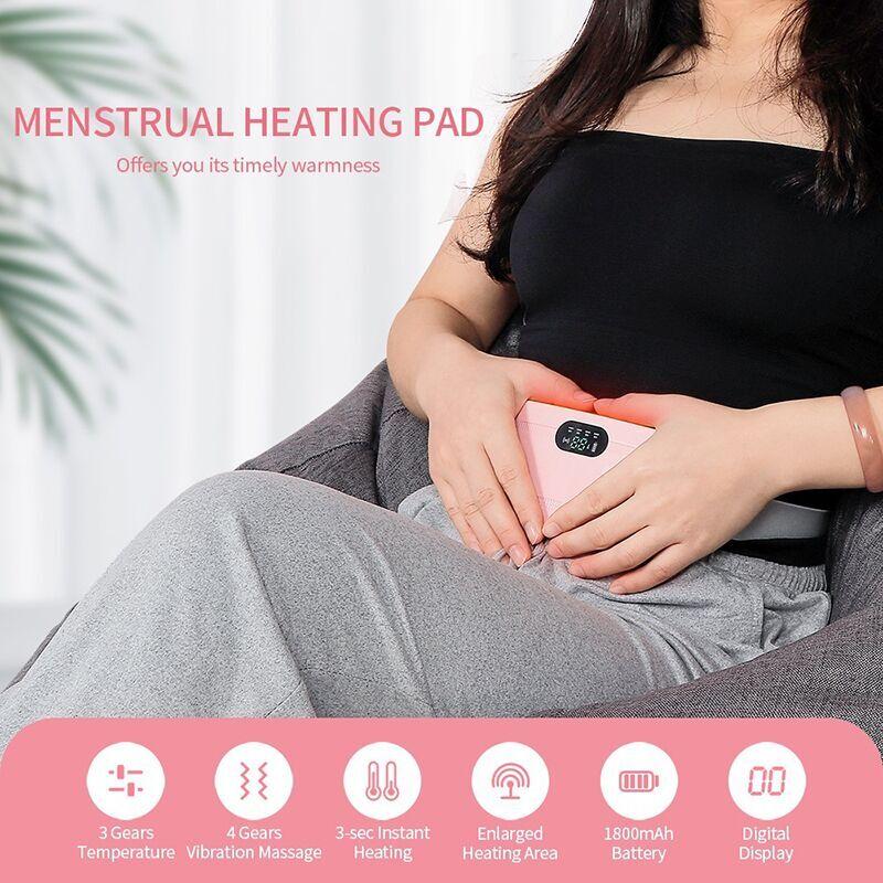 Aparat de masaj electric pentru crampe menstruale, centura de incalzire prin vibratii, centura pentru incalzire abdominala, stomac, talie menstruala