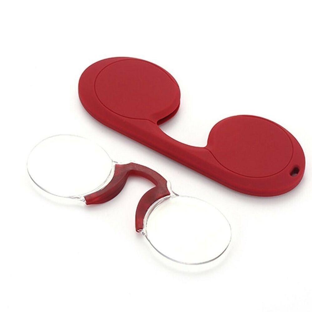 Mini Portable Frameless Nose Clip Optics Ultra Thin Reading Glasses H US0 New +100