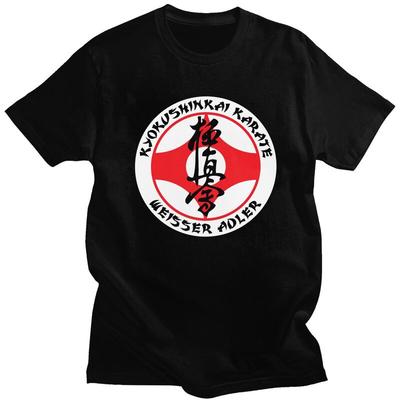 Custom Cool Karate Kyokushin T Shirt Men Short Sleeve Pure Cotton Tshirt Casual Martial Arts Tees Streetwear Tshirt