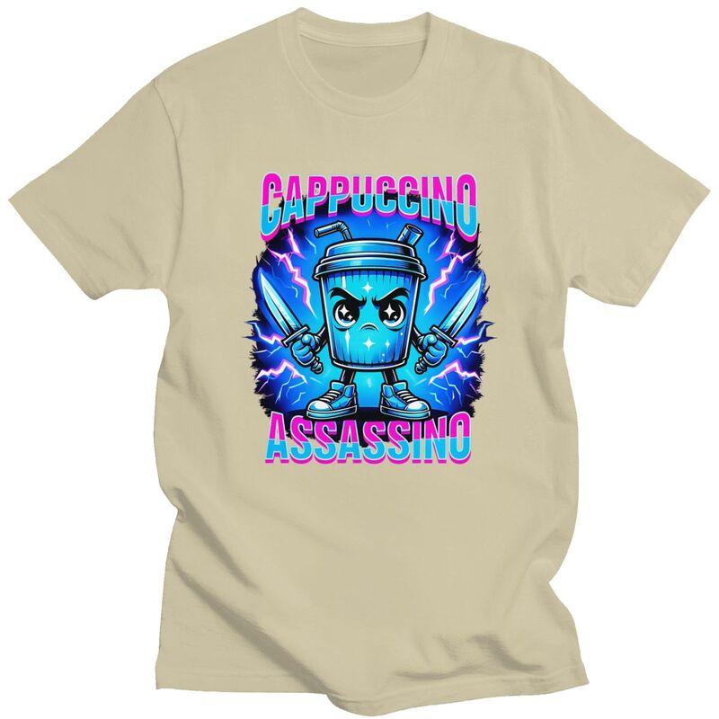 Italian Brainrot Cappuccino Assassino T Shirts 100 Cotton Tee Tops Summer O Neck Tshirts Casual Short Sleeve Clothes