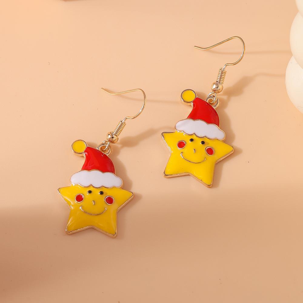 Cute Christmas Earrings Santa Claus Elk Snowman Snowflake Earrings for Women Girls X'mas New Year Jewelry Gifts
