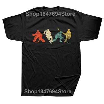 Funny Classic Vintage Style Ice Hockey T Shirts Graphic Cotton Streetwear Short Sleeve Birthday Gifts Summer Style T-shirt Men#Color