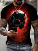 3D Leopard Men's Graphic T-Shirt Summer Outdoor Men's Short Sleeved Tee Fashion Round Neck Men's Tops Oversized Men's T-Shirt