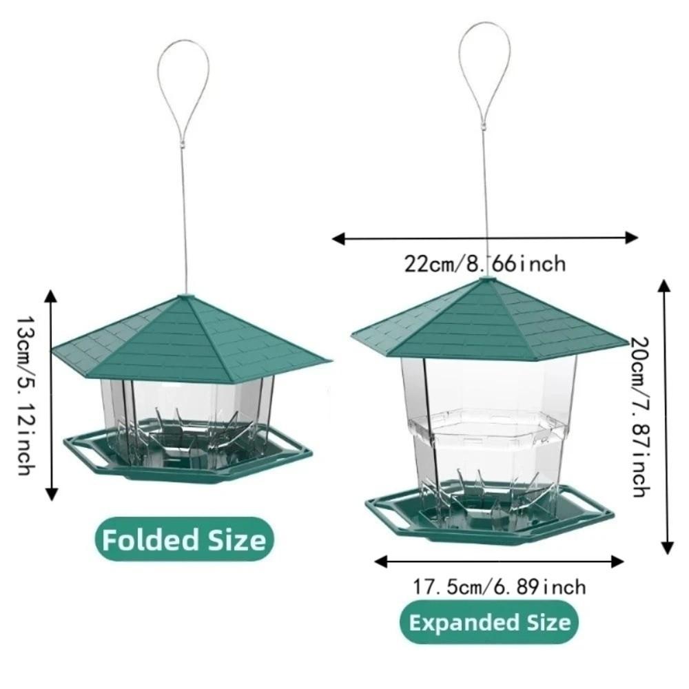 Large Capacity Bird Food Tray Waterproof Bird Feeding Station Collapsible Bird Feeder  Garden
