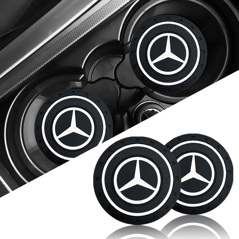 Auto Anti-Rutsch Untersetzer Geräuschdämpfend Wasserbecher Pad Kissen Auto Styling Für Mercedes Benz AMG W212 W205 W246 W177 W176 W213 GLC GLE GLS ML Willkommen Laser