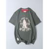 Fashionable Vintage Printed Round Neck Short-Sleeve Men's T-Shirt Made of Washed Cotton for Export