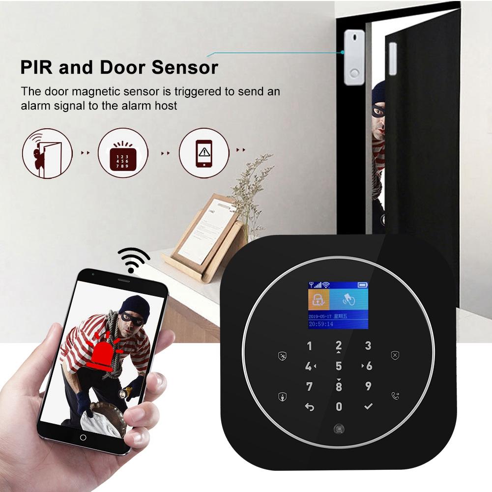 1,8-calowy TFT WIFI GSM Bezprzewodowy Alarm Domowy Zabezpieczający Zdalne Sterowanie Aplikacją dla Google Home