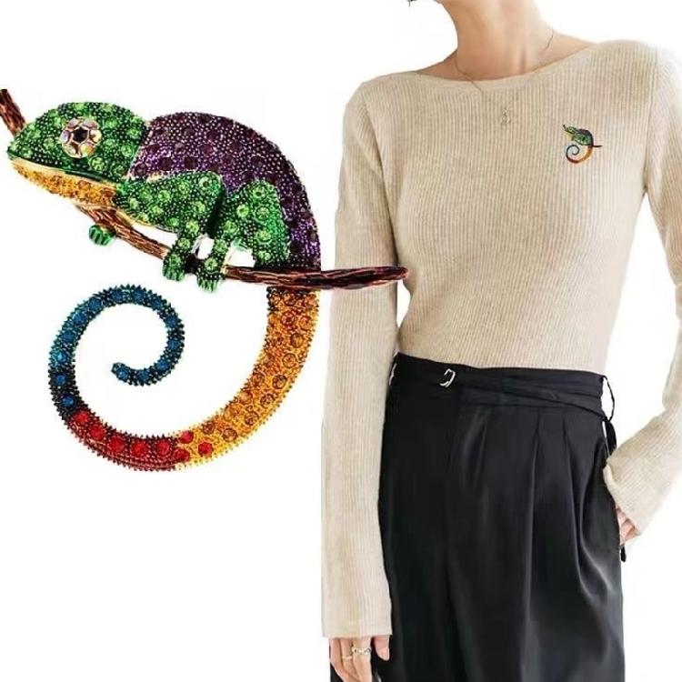Vibrant Lizard Brooch 4 Color Optional Alloy Accessory Versatile Outfit Accent Badge Pin For Casual or Formal
