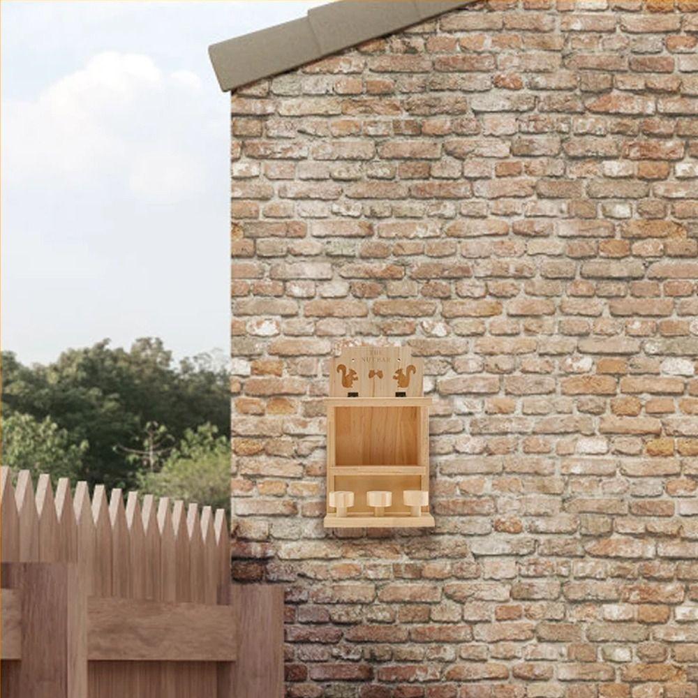 Wooden Squirrel Feeder Hanging Pet Food Dispenser Bird Raising Tool Hamster Feeding Box Courtyard