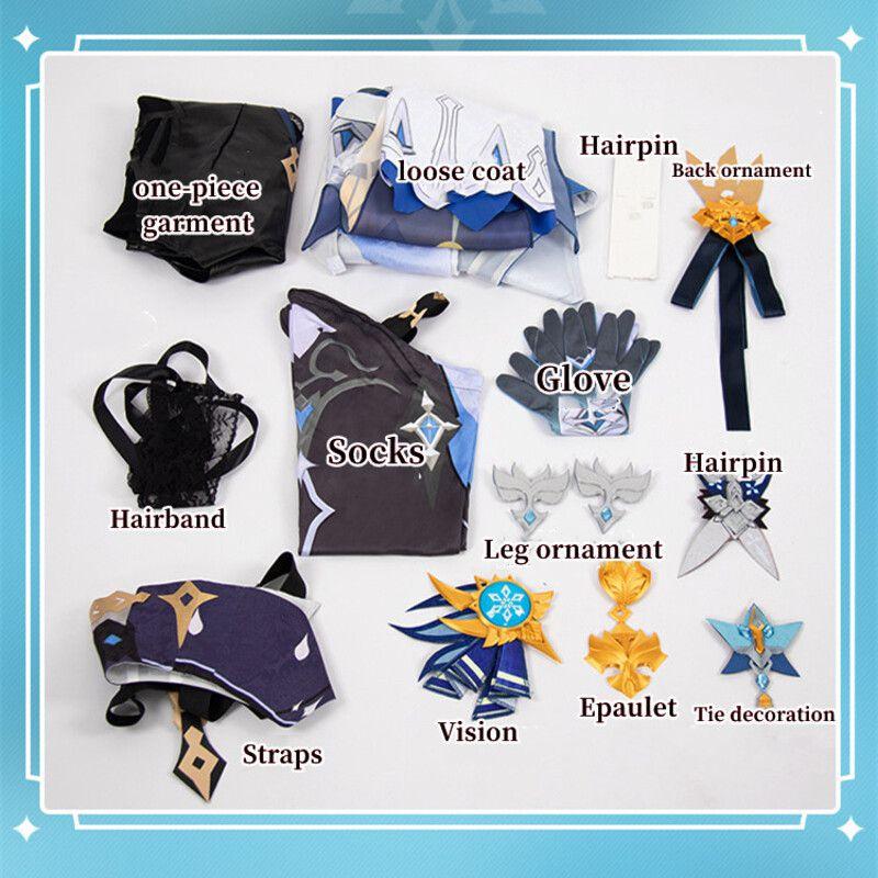 Eula Impact Genshin Cosplay Costume Fashion Pu Bodysuit Set Costume Christmas