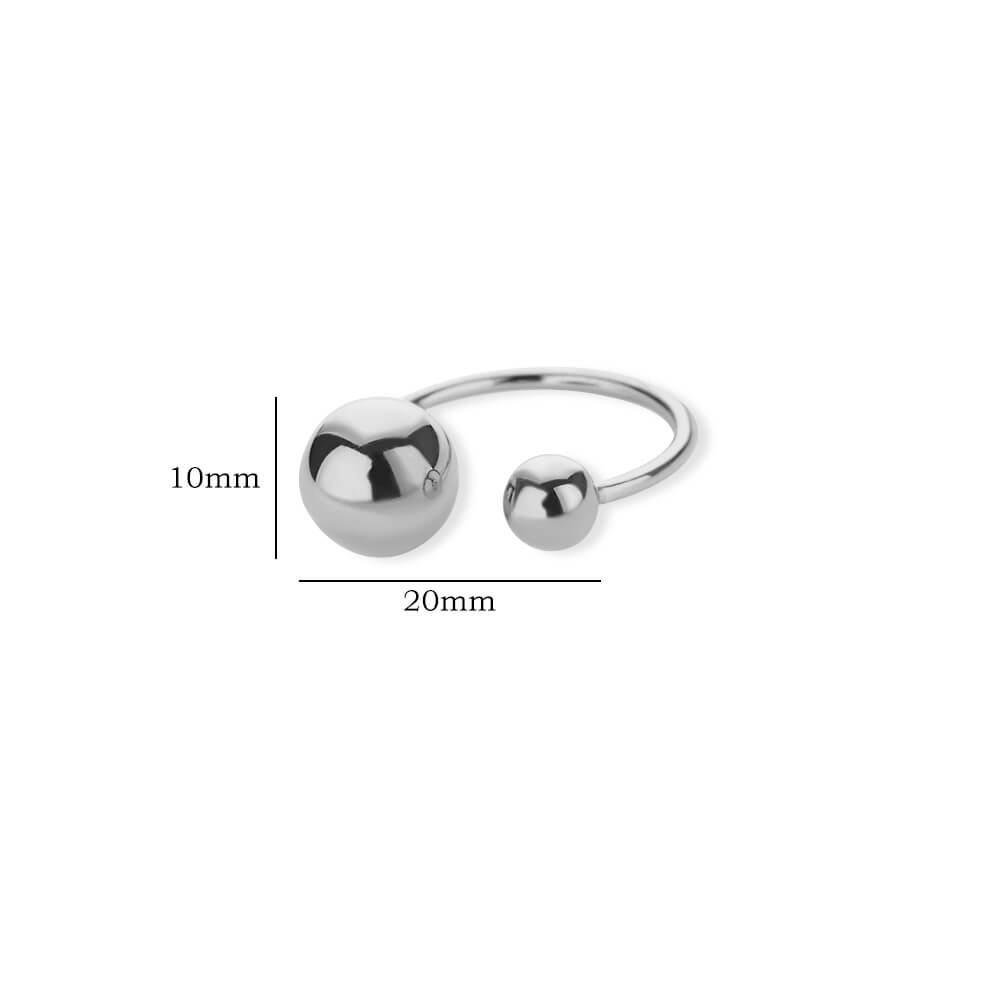 Irregular Beads Stainless Steel Rings For Women Men Open Adjustable Gold Color Chunky Ball Ring Minimalist Waterproof Jewelry