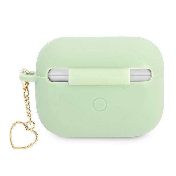 Guess Guaplschsn Airpods Pro Cover Zielony/Green Silicone Charm Heart Collection