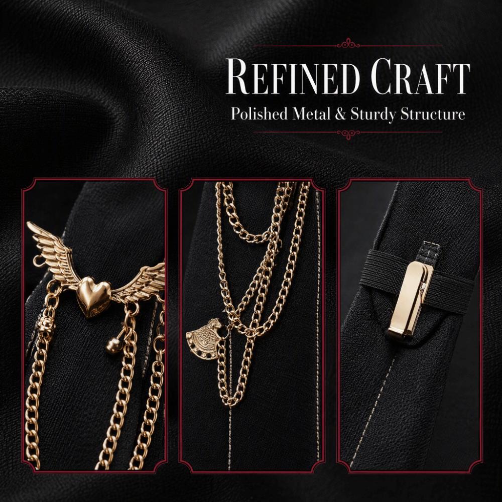 Polyester JK Collar Pin No Tie Needed Neck Ornament Fashion Chain Neck Accessory Shirt Match