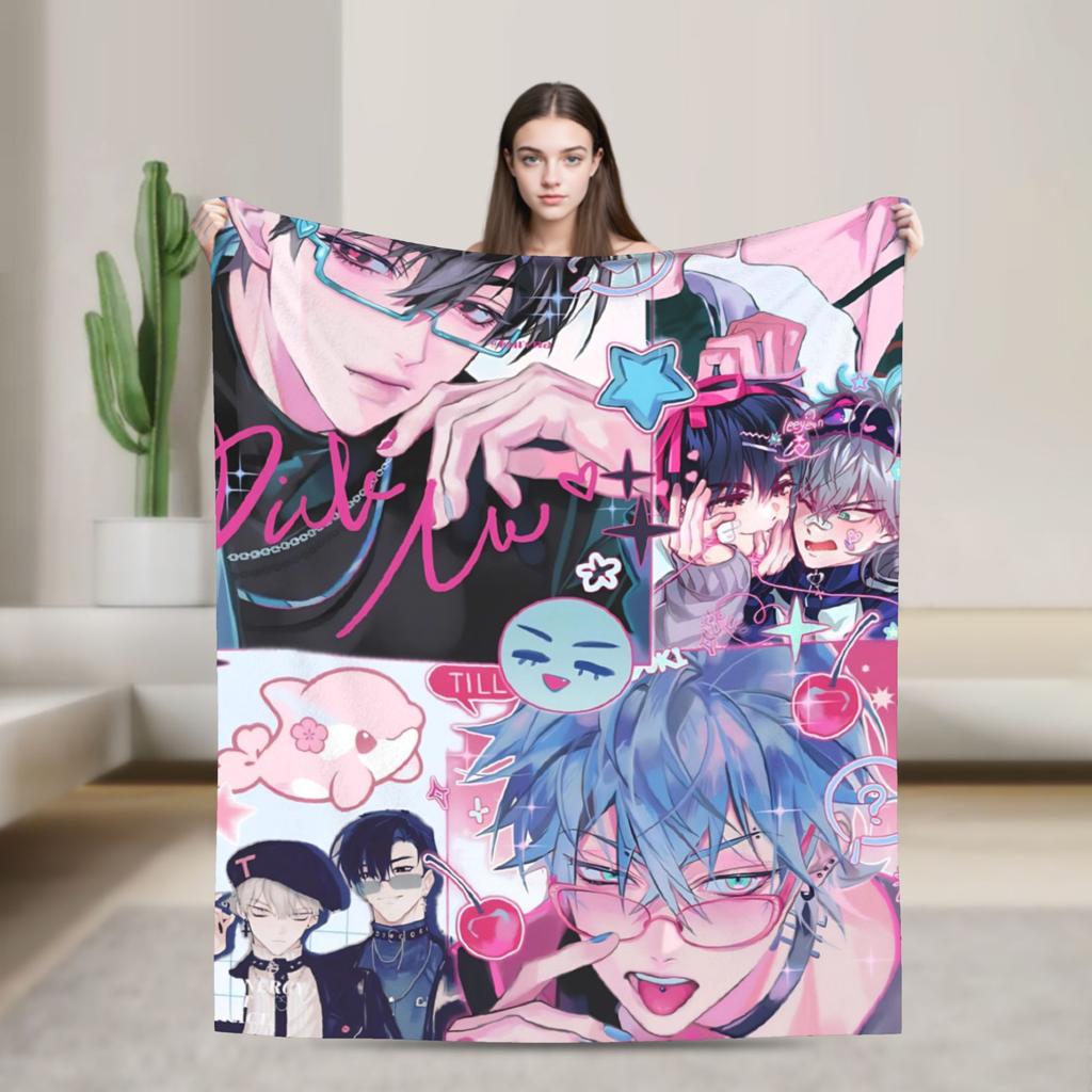 Aliens Music Cartoon Stages Fleece Throw Blankets Mizi Sua Till Luka for Bed Knitted Blanket Office Super Soft Breathable