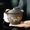 Travel tea set, purple sand express cup, portable outdoor one pot, three cups of ceramic business souvenir