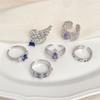 Super Flash Spitzenmuster Lila Zirkon Eleganter Öffnungsring Licht Luxus Hohes Gefühl Süß Nische Zeigefingerring